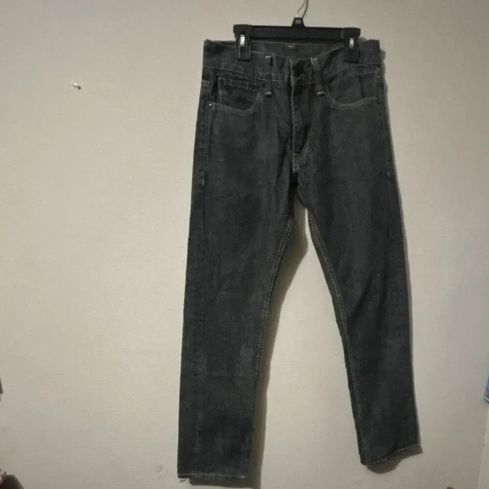 Levi's Men's Black Dark Wash Denim Skinny Jeans 100% Cotton 5-Pocket